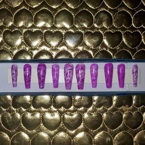 Purple Army Print press ons 💜 LAST ONE ( Small )